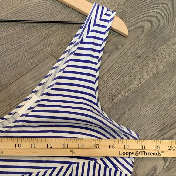 MOTHERHOOD Stripped Tank Dress Women’s Medium Tall Blue white Maternity. - Picture 8 of 12